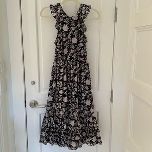 Ulla Johnson black dress w/ flowers; in excellent condition; size 4